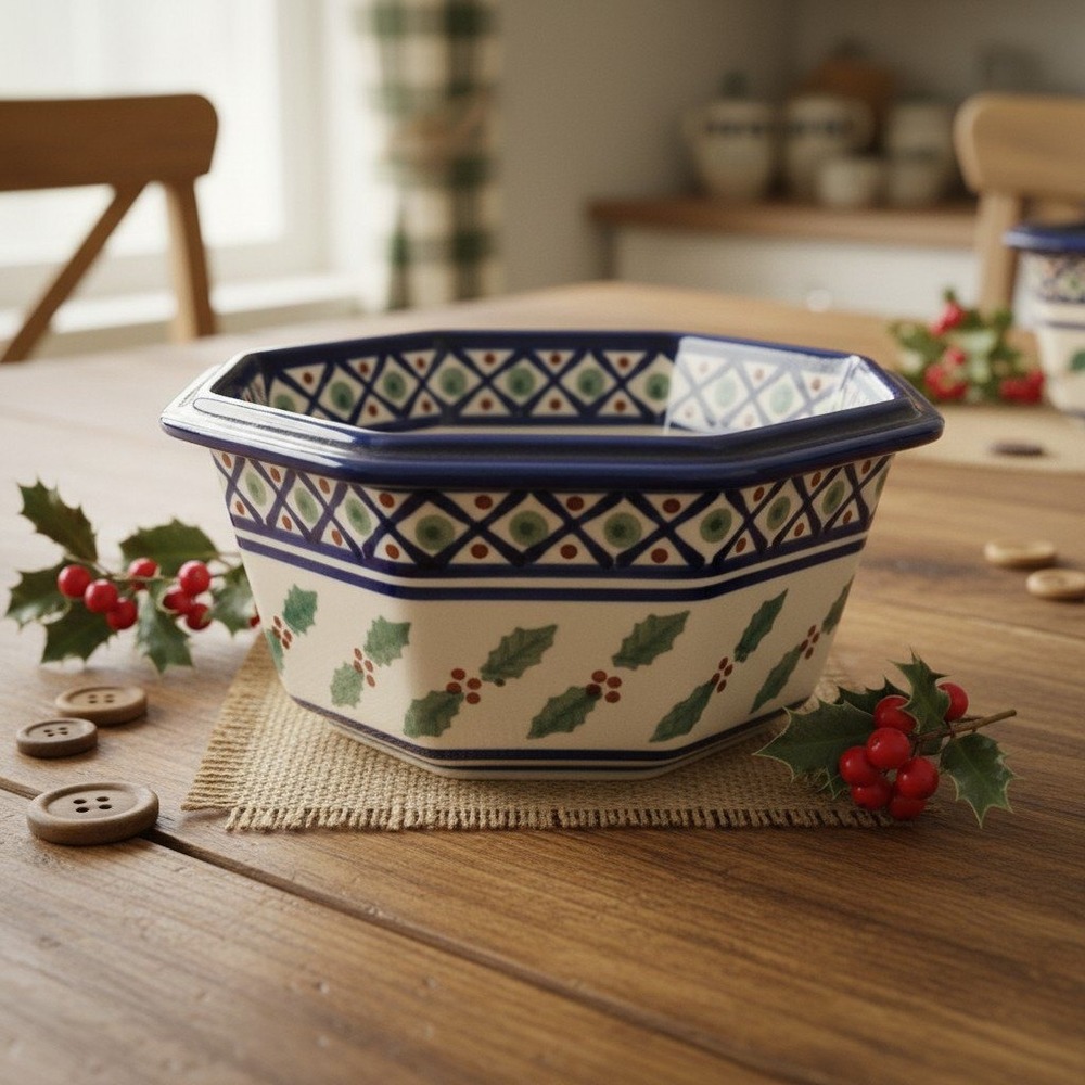 Boleslawiec Polish Pottery BOW11 Octagonal Vegetable Bowl